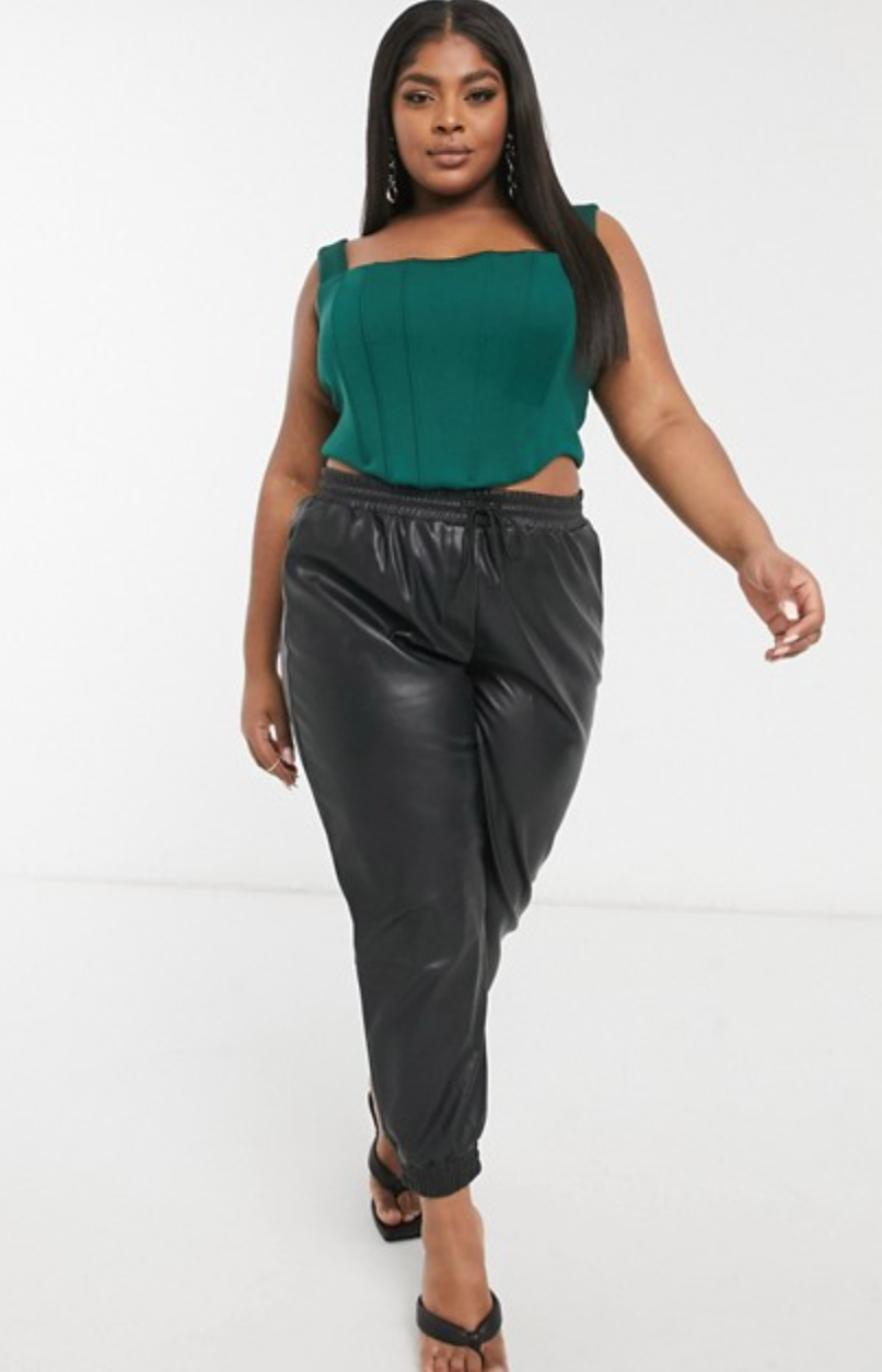 Plus size leather bustier top Clearance