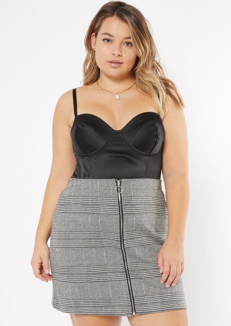 Rue21 + Plus Black Faux Leather Corset Top