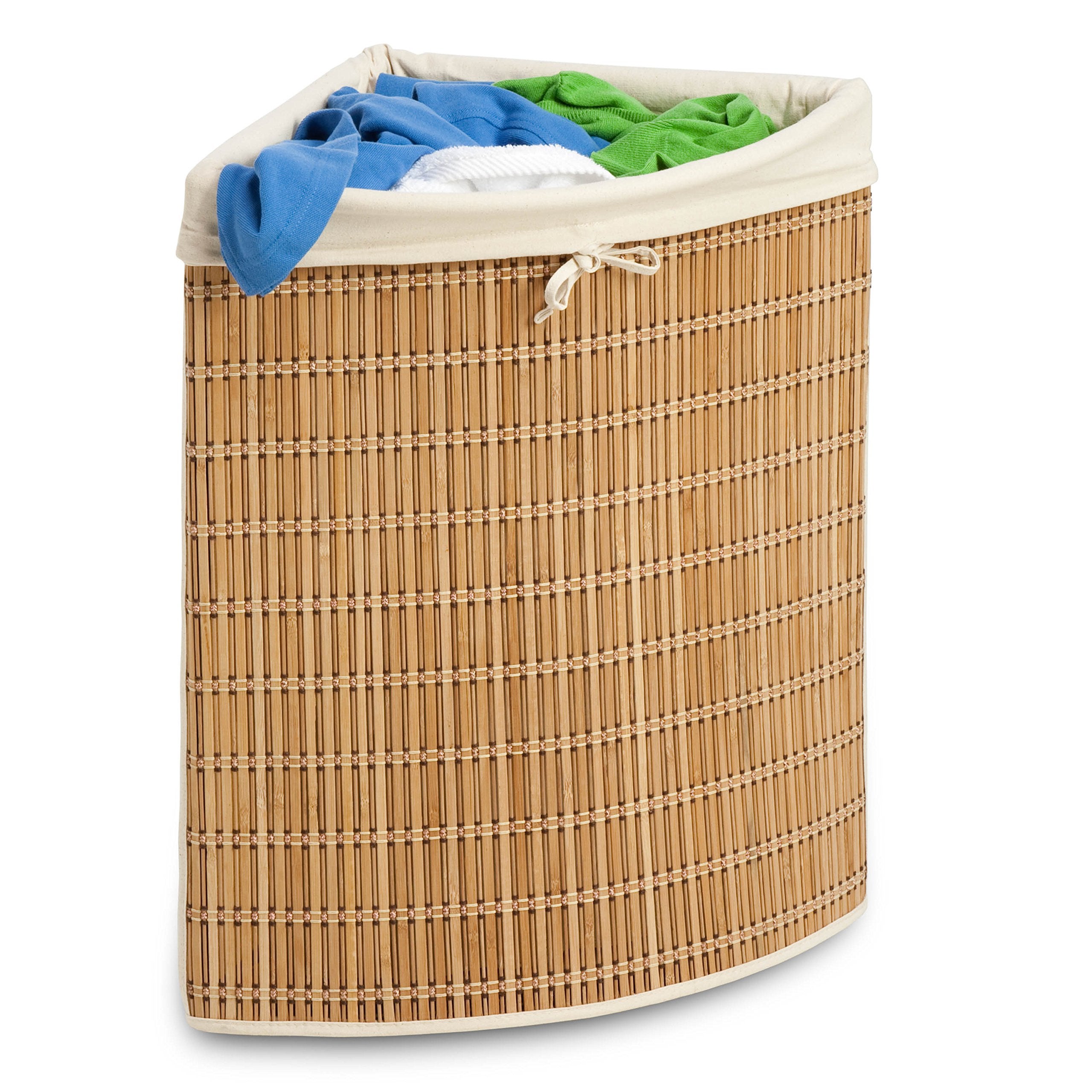 HoneyCanDo + Bamboo Wicker Corner Hamper