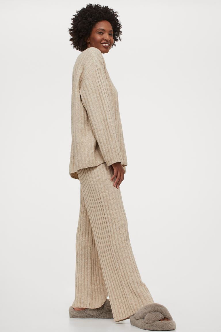 H&M + Ribbed Woolblend Pants