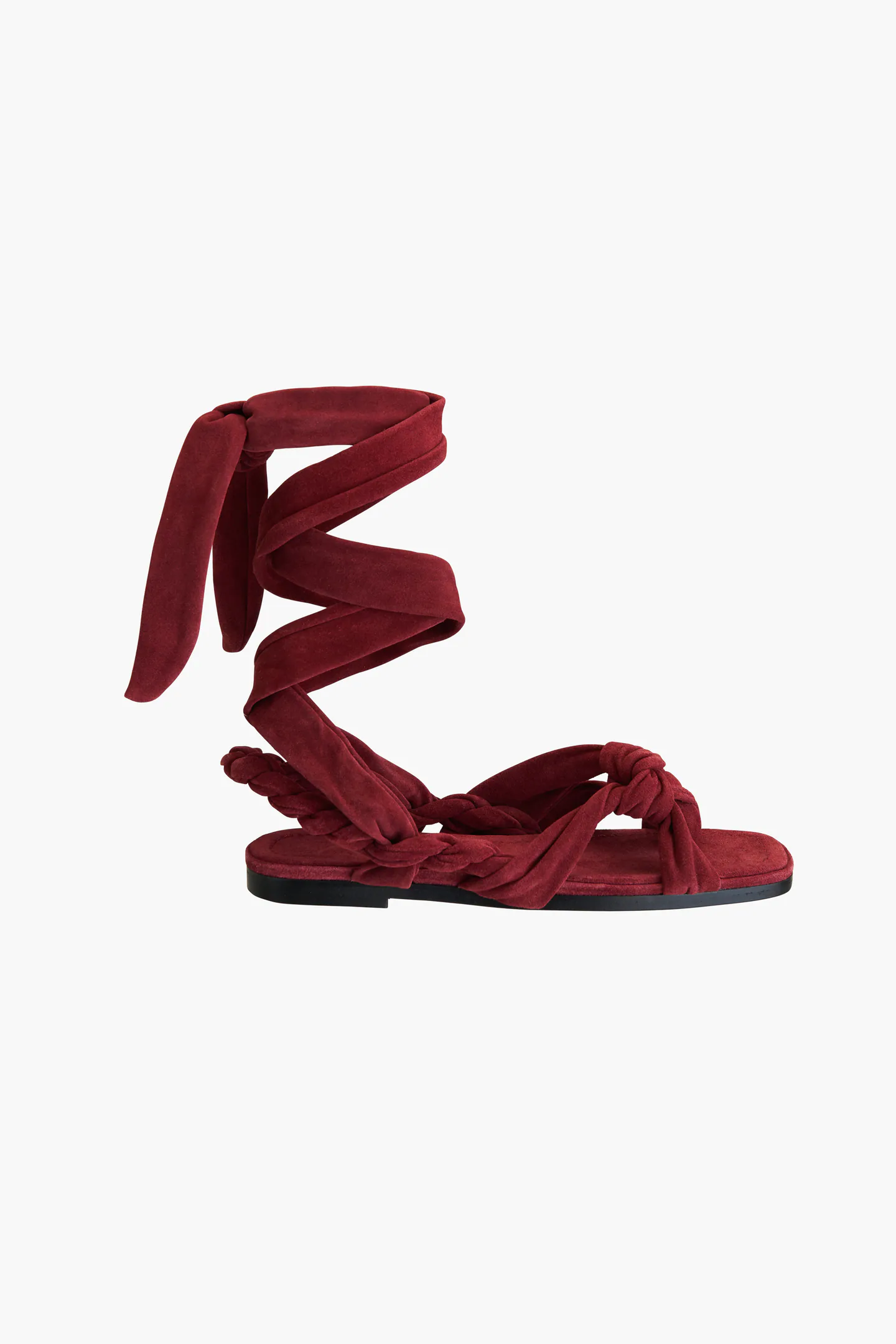 zara tied flat leather sandals