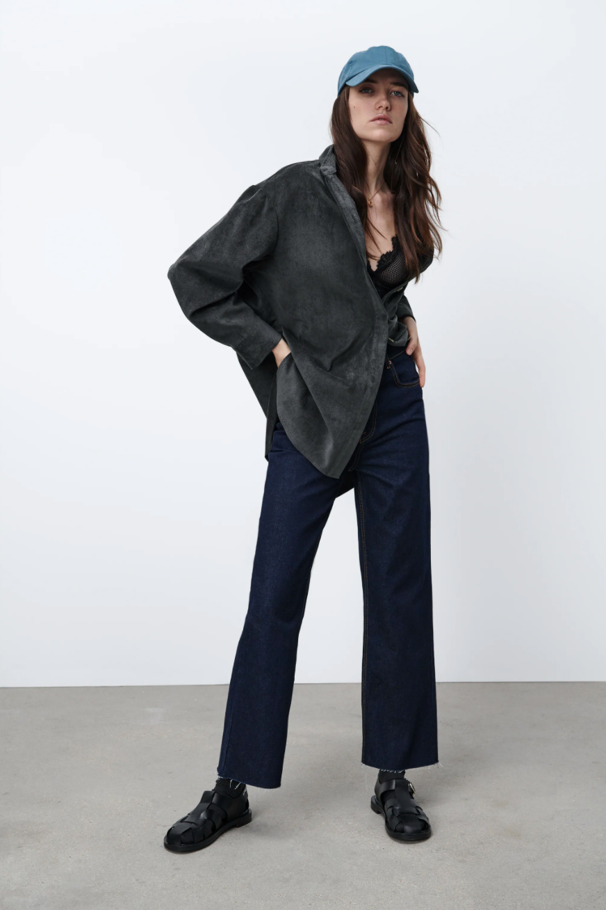 textured overshirt zara