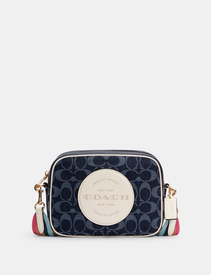  [Coach] COACH Shoulder Bag Bag Mini Bag Pochette C2822 Dempsy  Camera Bag in Signature Jacquard With Patch IM/DENIM MULTI Denim Multi  Indigo Blue IMDEI Women's New [Outlet Item] [Parallel Import] 