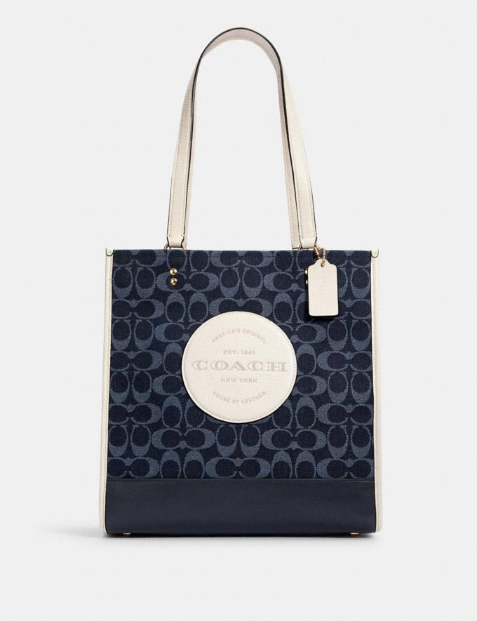 Coach + dempsey tote in signature jacquard with patch