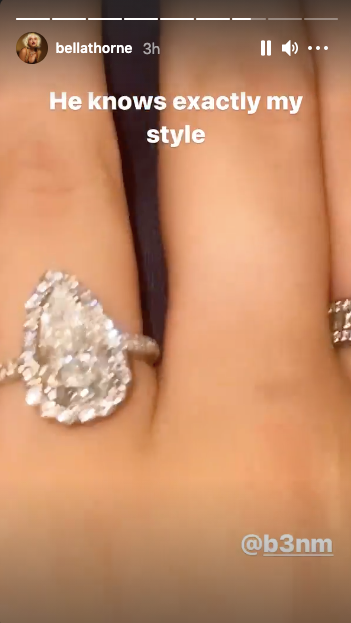 Bella Thorne Pear Shaped Engagement Ring Is A Blinder