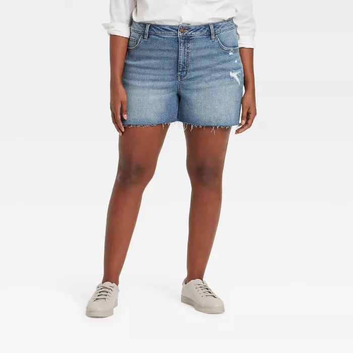 plus size jean shorts
