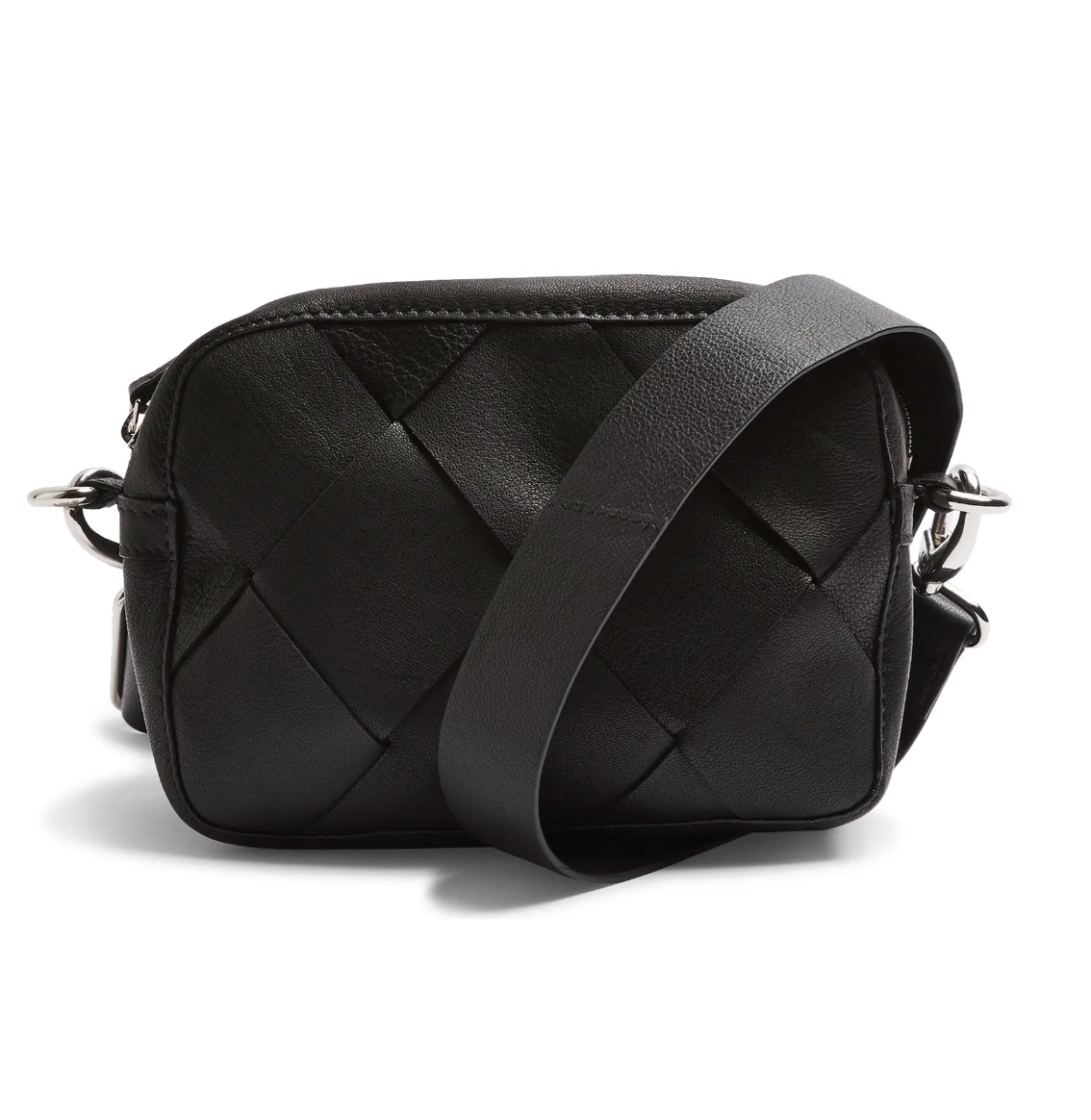 + Woven Leather Crossbody Bag