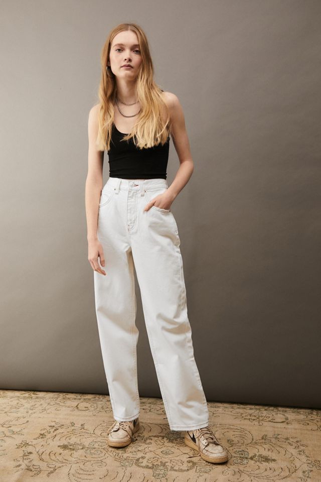 BDG + Organic White High-Waisted Baggy Boyfriend Jean