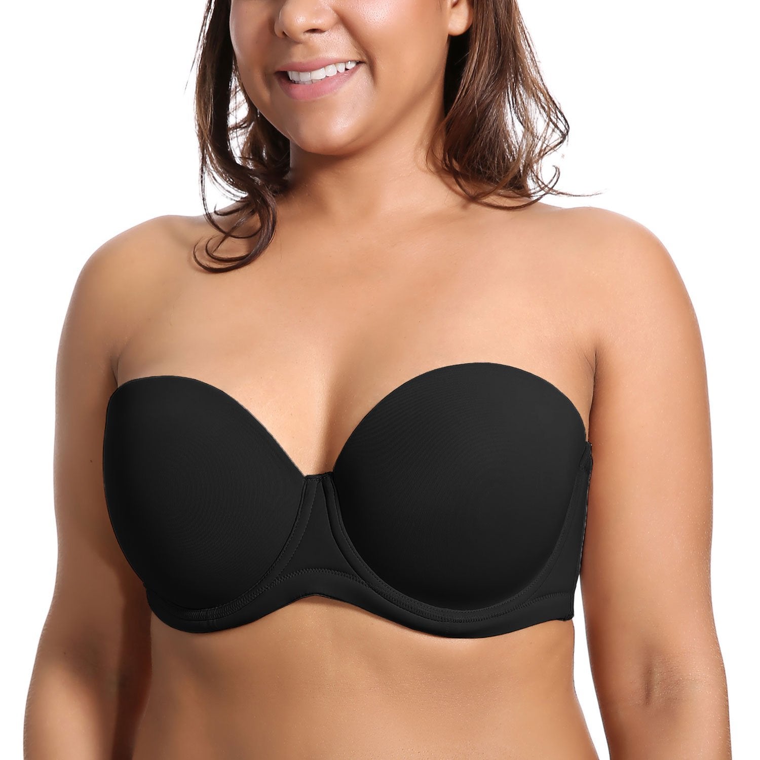 Delmira + DELIMIRA Women’s Underwire Contour Multiway Full Coverage Strapless Bra Plus Size