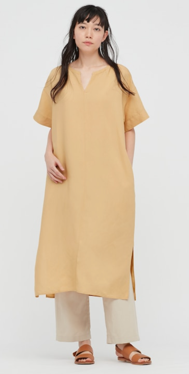 Uniqlo Linen Blend Open Collar Sleeved Shirt Uniqlo Linen Blend Open Collar Sleeved Shirt