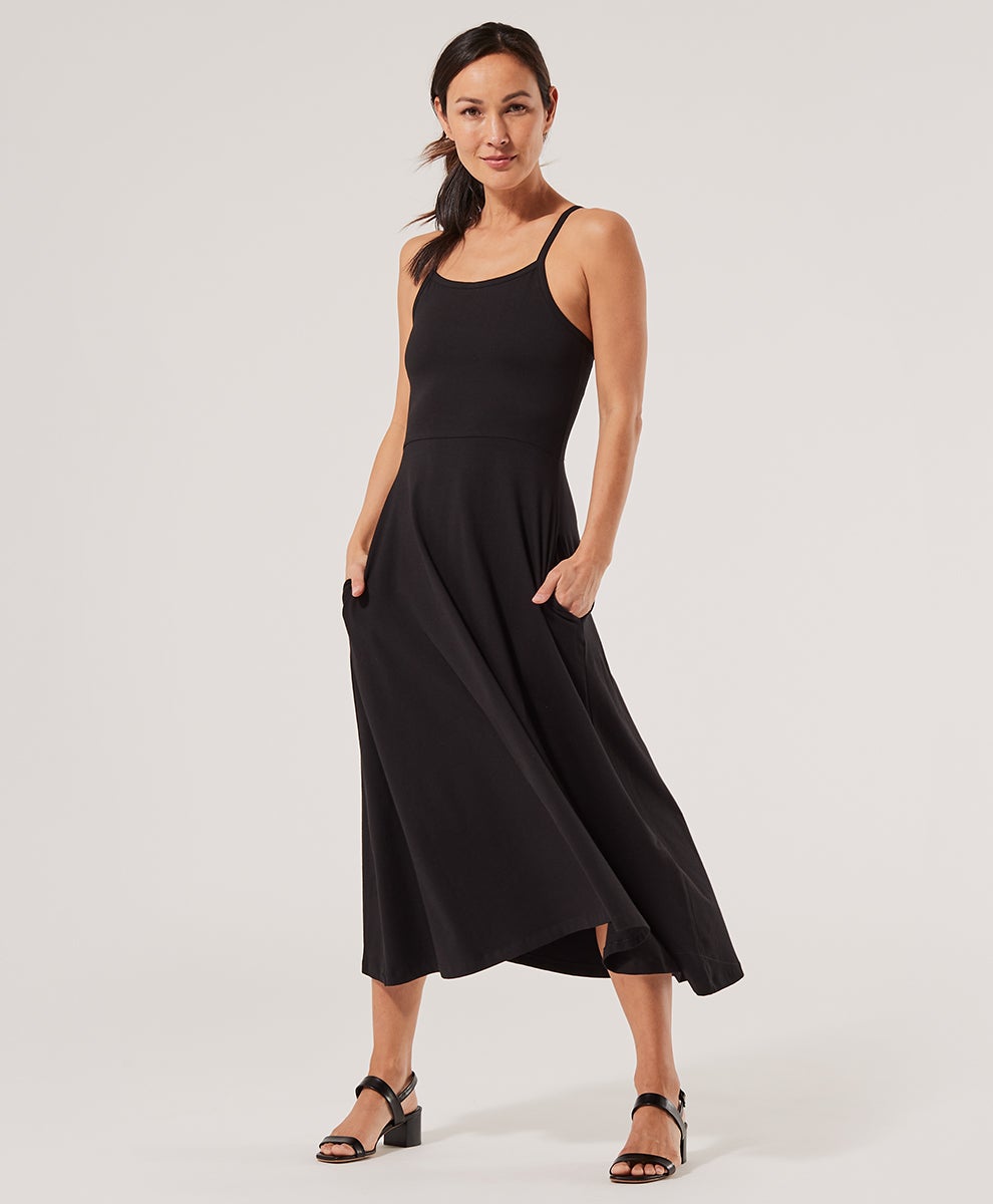 PACT + Fit & Flare Strappy Midi Dress