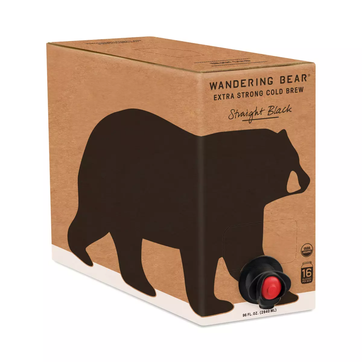 Wandering Bear Coffee + Cold Brew Coffee on Tap, Straight Black 96 oz.