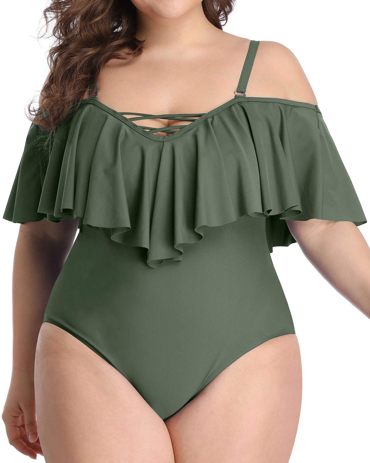 Daci Ruffled Plus Size One Piece Swimsuits for Women Tummy Control Bathing  Suits Flounce Vintage Swimwear : : Clothing, Shoes & Accessories