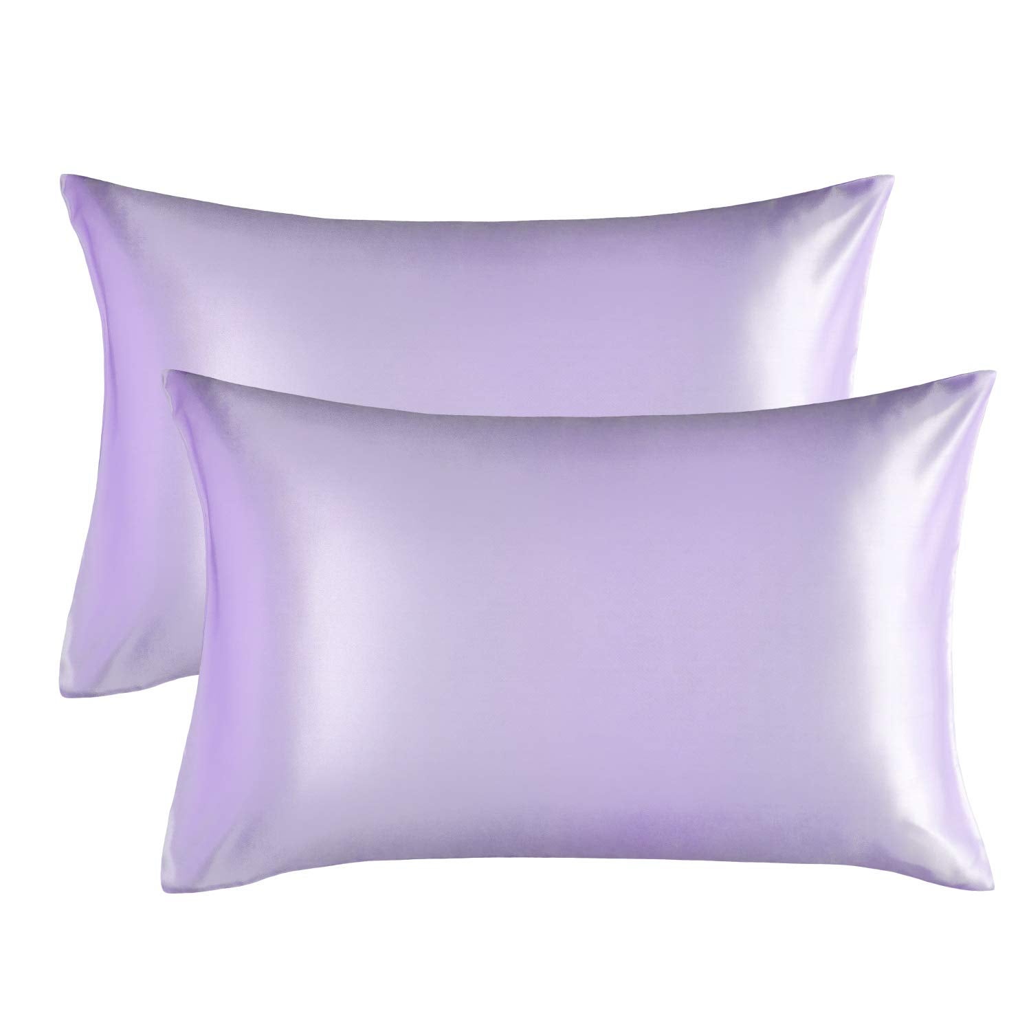 50 x 75 cm Fade Resistant Hansleep 4 Pack Satin Pillowcases for Hair and Skin Light Grey Super Soft Pillow Cases & Pillow Shames Set with Envelope Closure