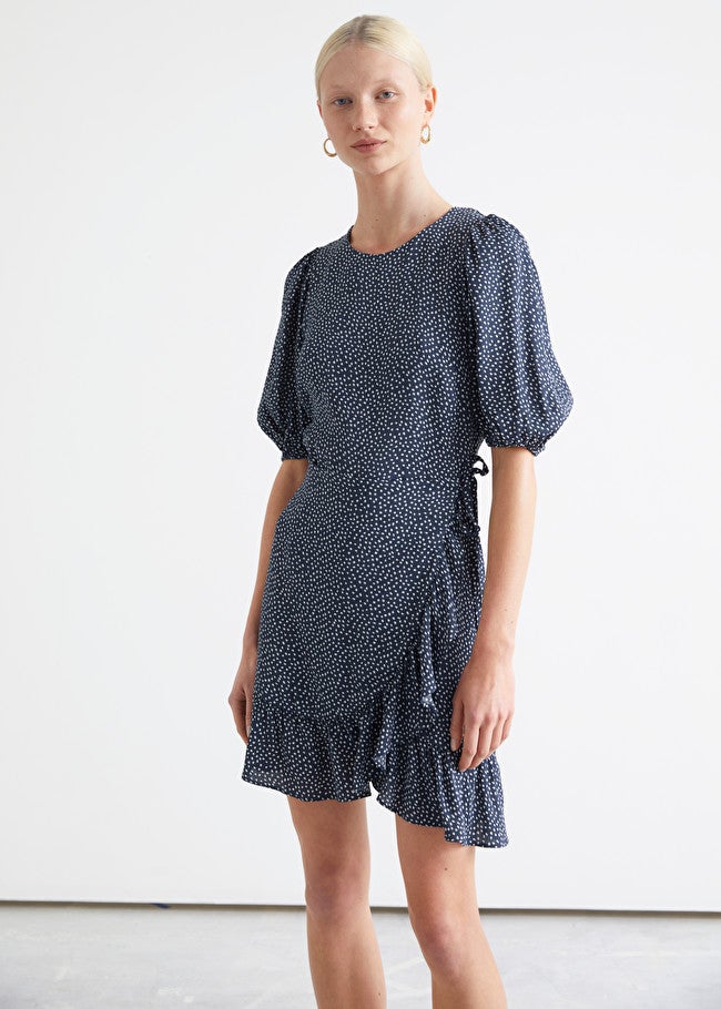 & Other Stories + Ruffled Puff Sleeve Mini Dress