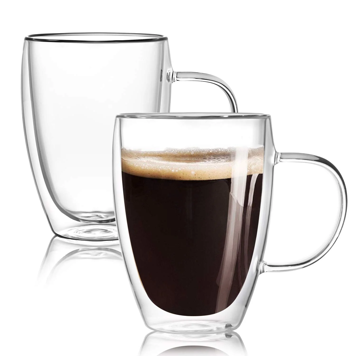 Double Wall Walled Insulated Glass Water Cups Mugs for Coffee Tea
