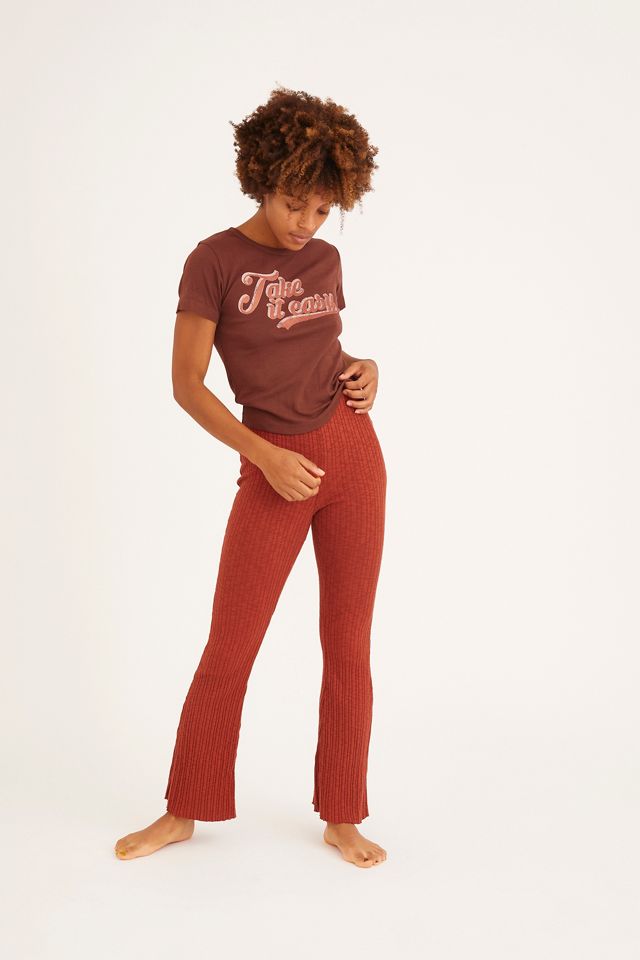 ribbed flare pants