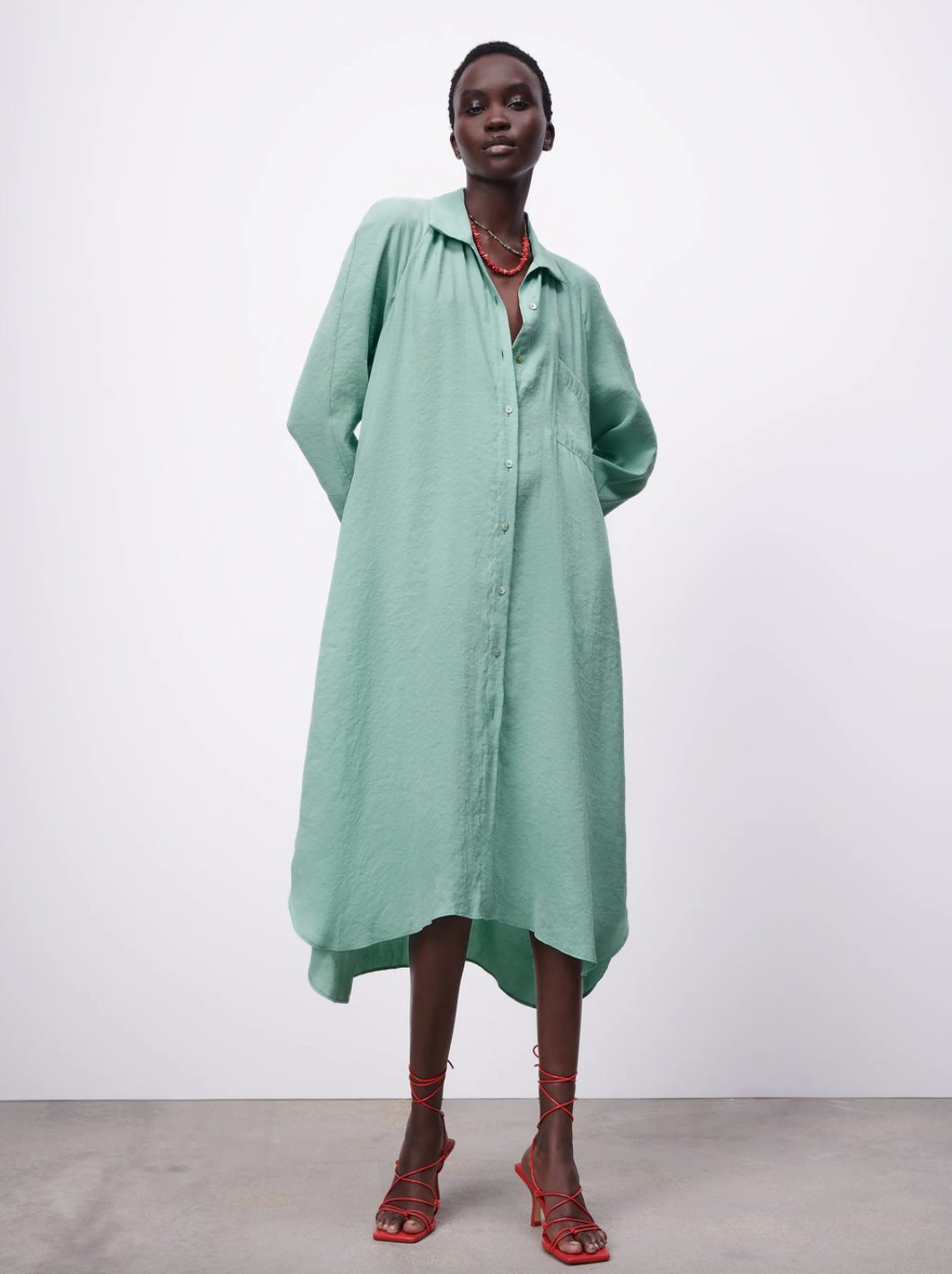 Zara + Flowing Midi Dress