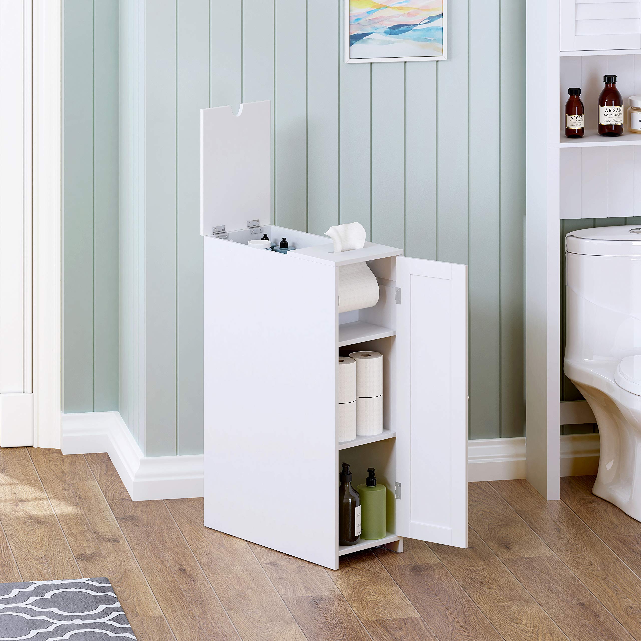 UTEX + Slim Bathroom Toilet Paper Storage Cabinet