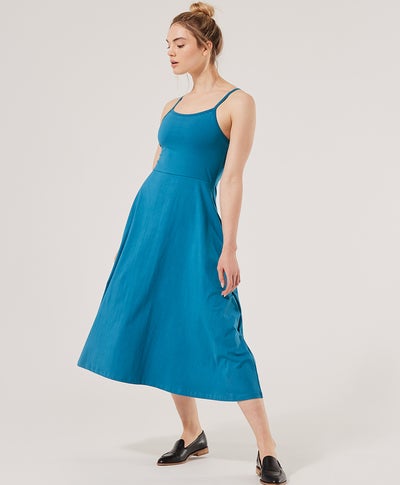 PACT + Fit and Flare Strappy Midi Dress