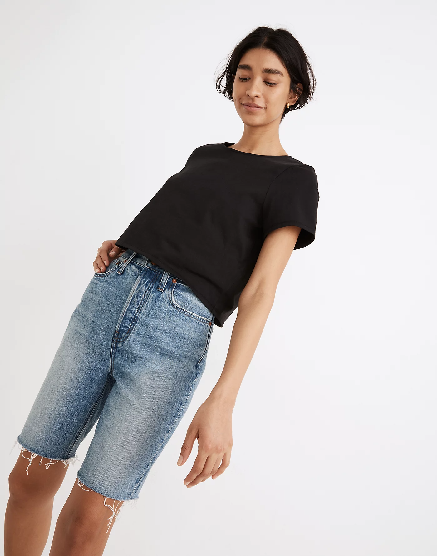 Madewell high rise denim 2025 shorts
