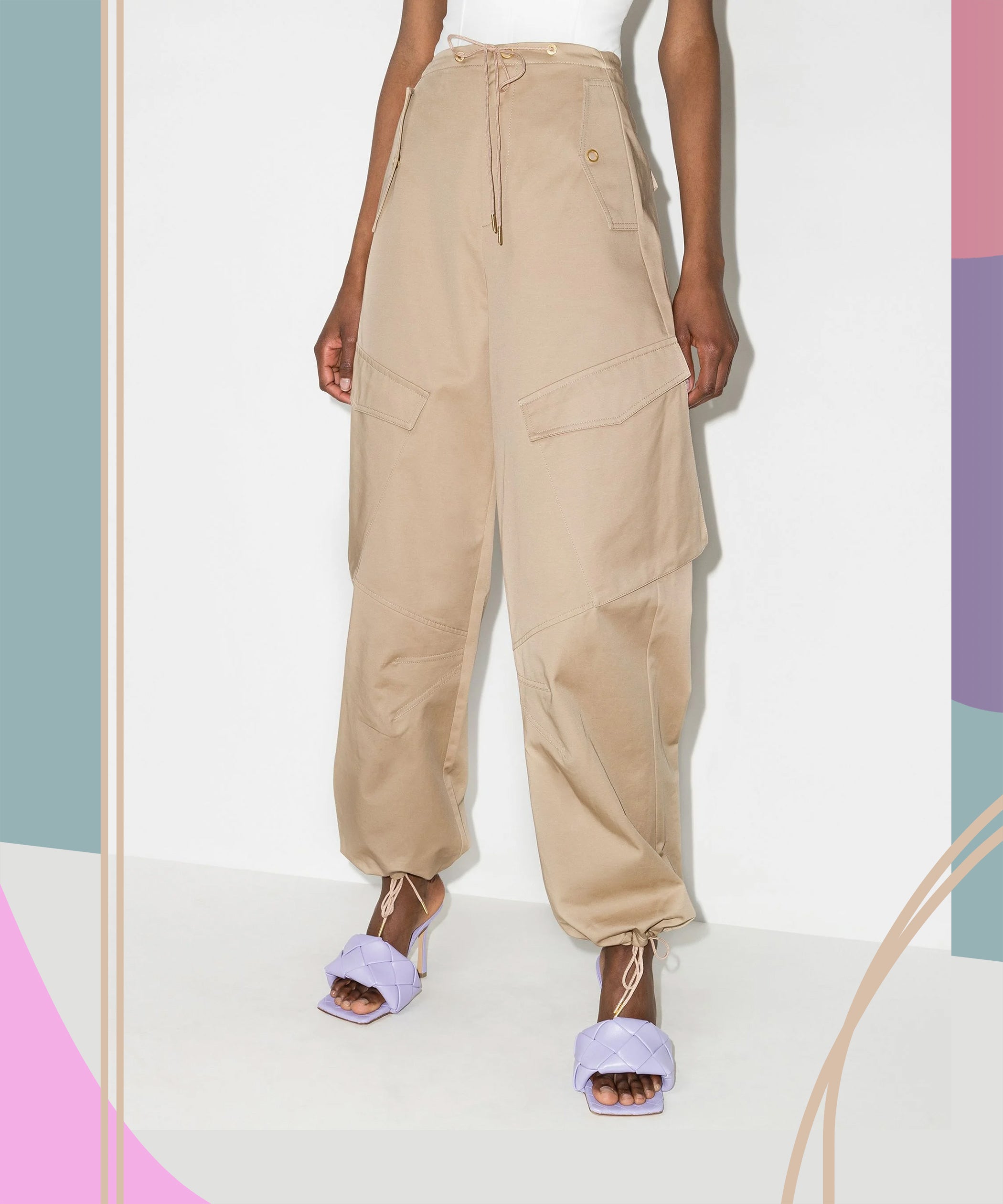 Fabletics Kalani Convertible Track Pants Green Pink Shorts Parachute NWT  Large L | eBay