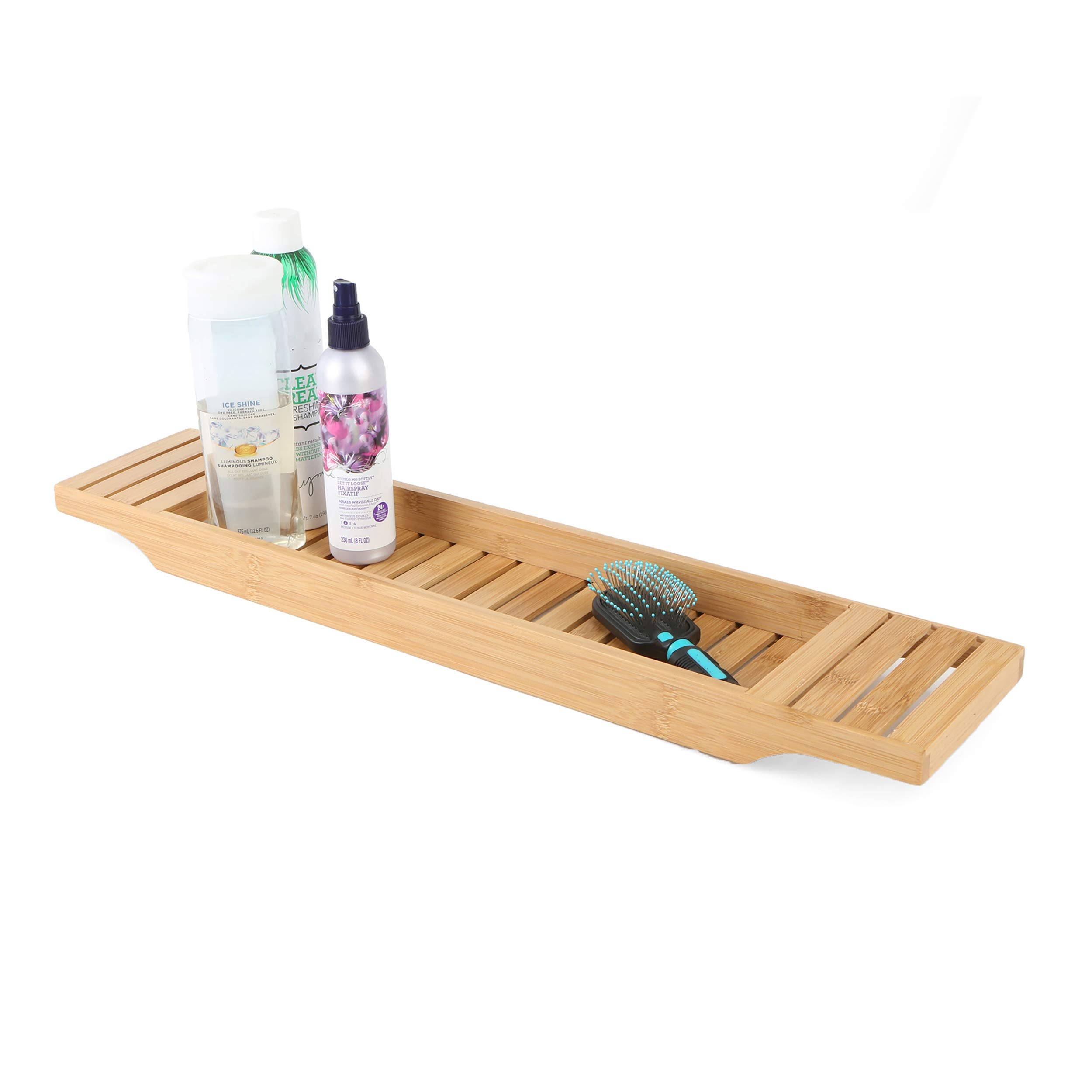 Mind Reader Bamboo Bathtub Tray Caddy, Brown