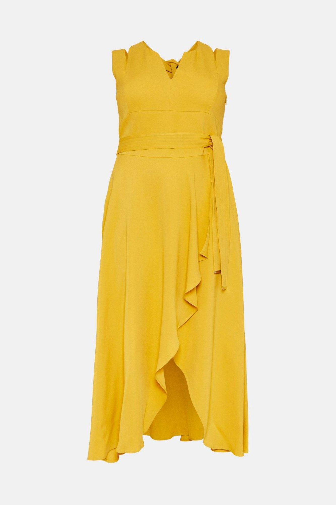 Karen Millen + Curve Compact Stretch Viscose Waterfall Dress