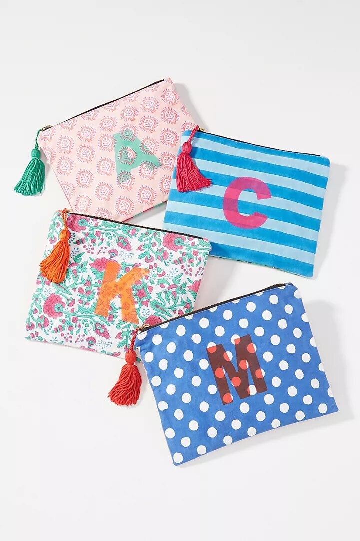 SZ Blockprints + Monogram Pouch