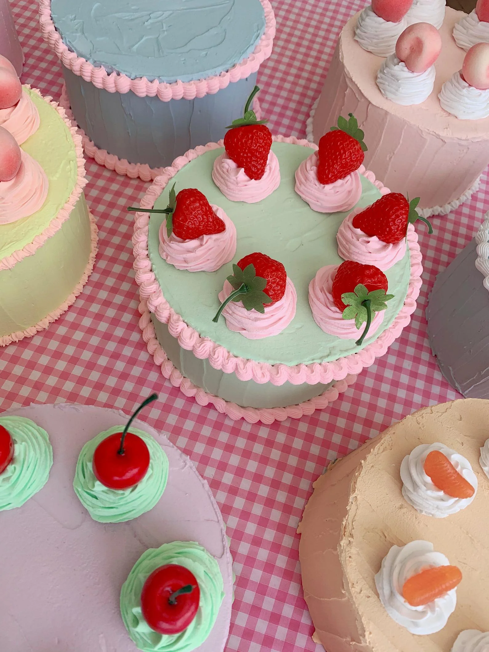 HappyCrappyCakes + Mint & Pink Strawberry fake cake