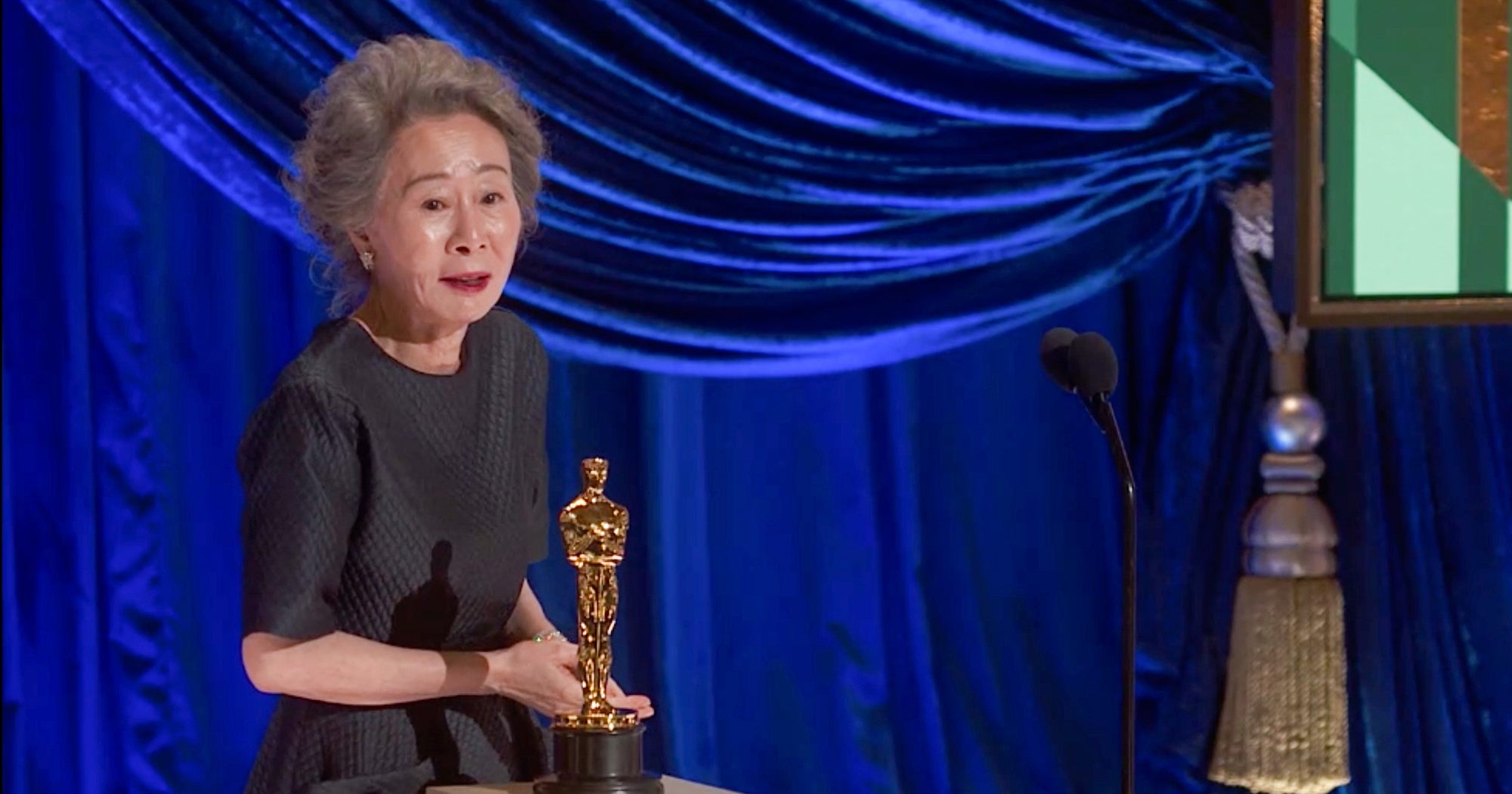 Brad Pitt's Oscars Ponytail Only Outdone by Yuh-Jung Youn's Speech