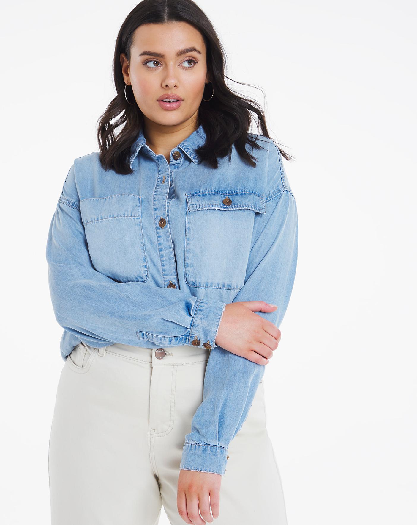 ladies soft denim shirt