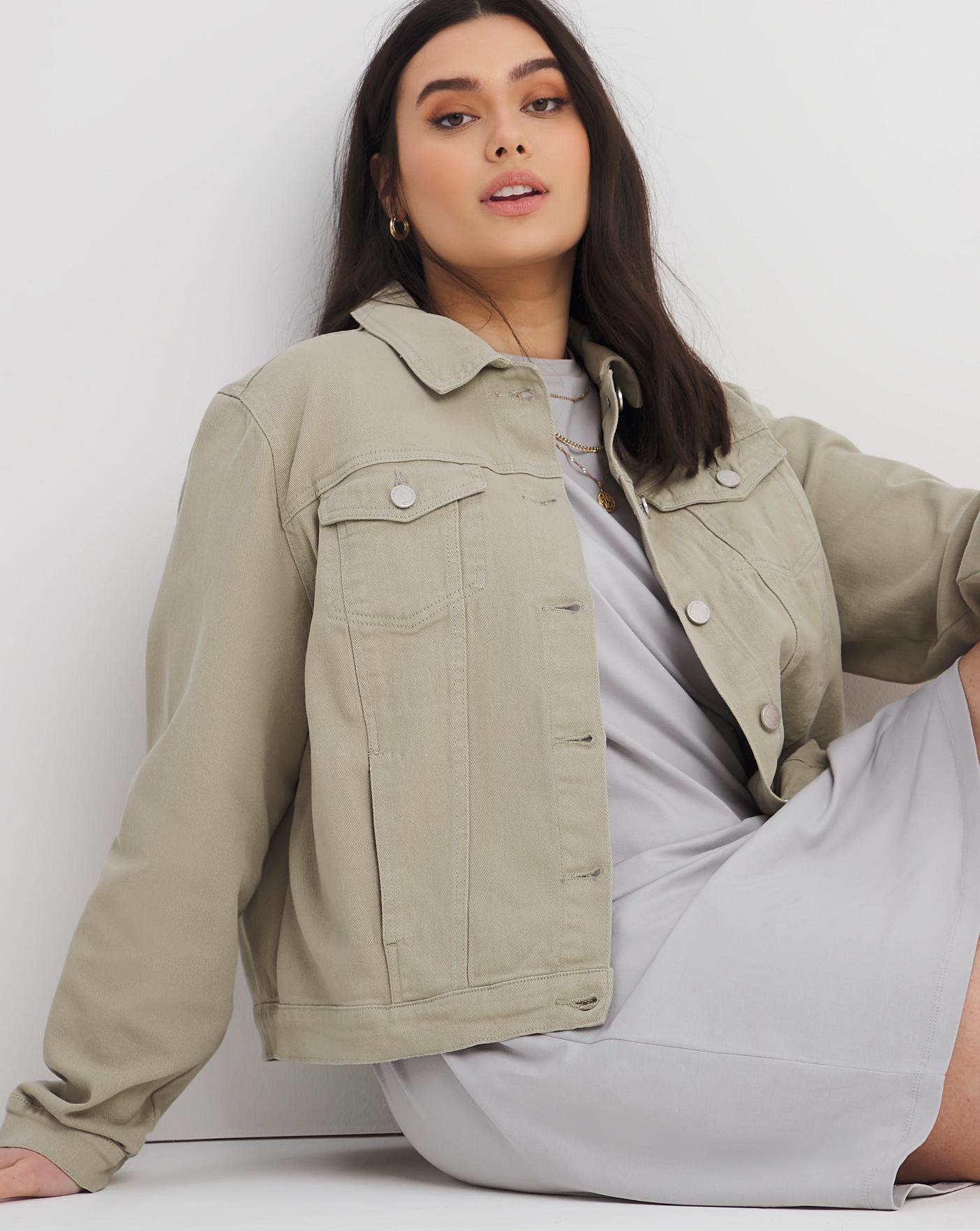 Simply Be Sage Western Denim Jacket