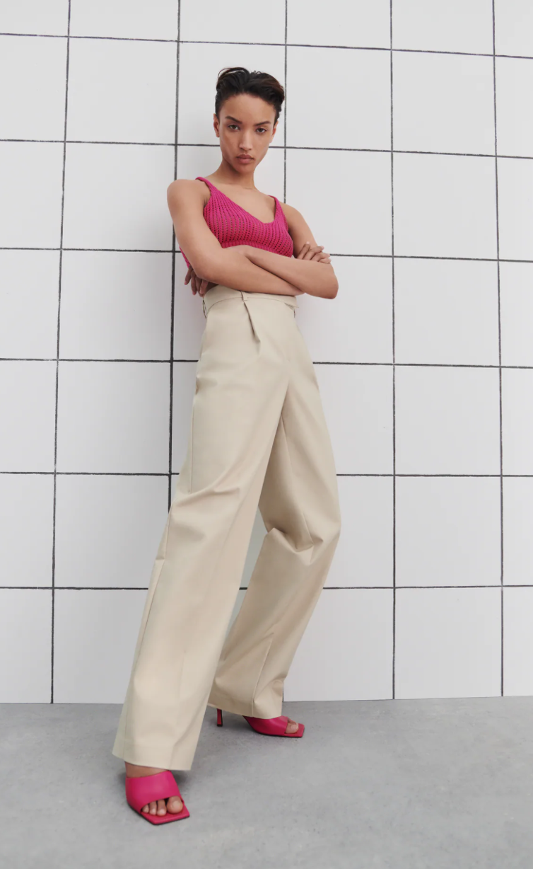 zara leather high heel sandals with square toes