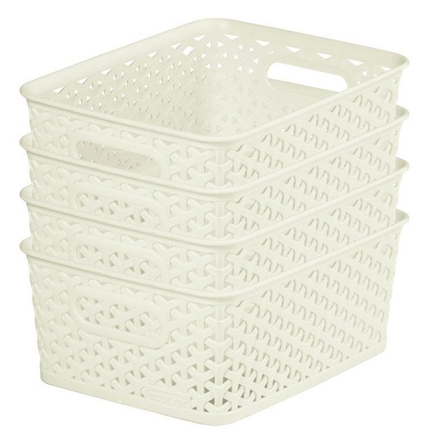 Allemaal woonadres Classificeren Curver + Curver My Style Set of 4 4 Litre Small Storage Boxes &#8211; White