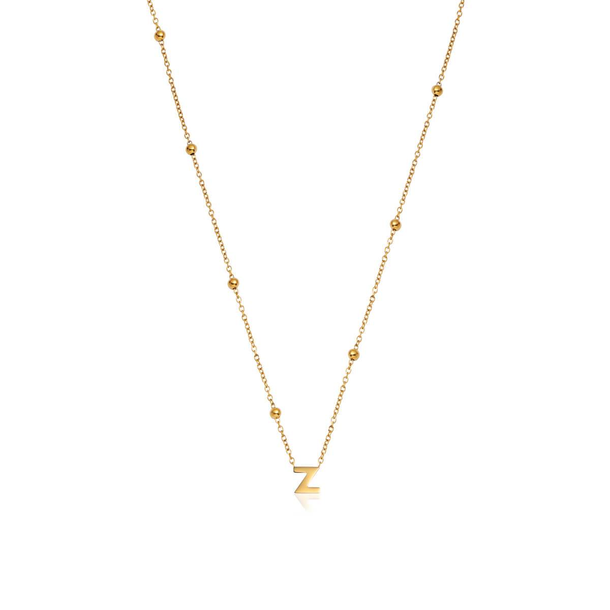 Abbott Lyon + Mini Letter Sphere Chain Necklace (Gold)
