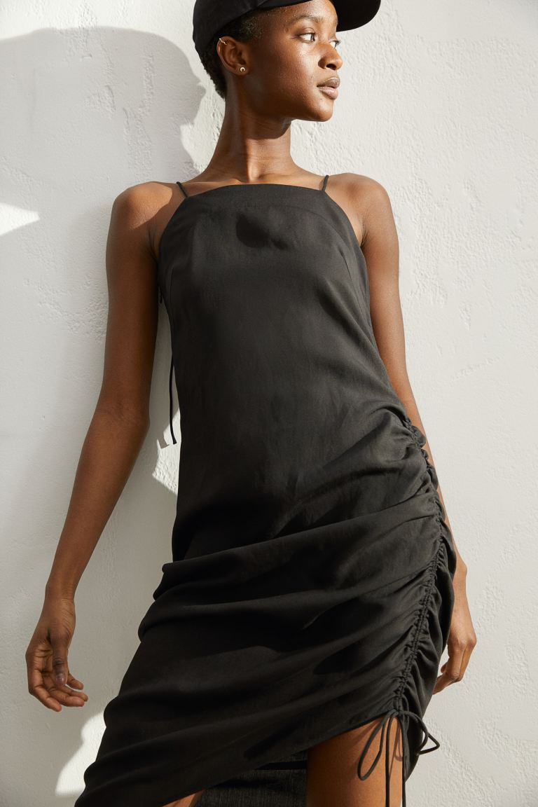 Drawstring slip best sale dress