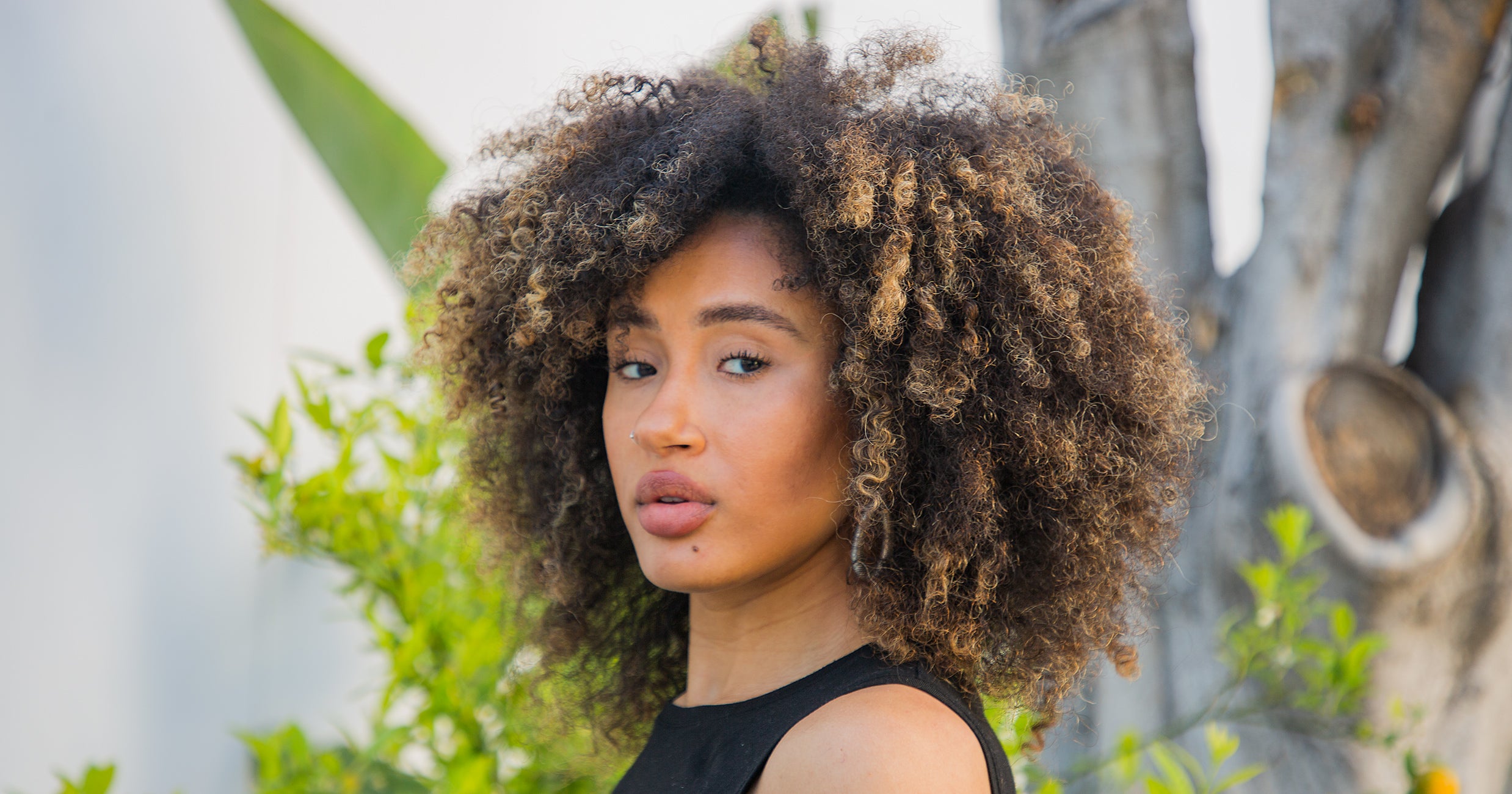 Brown Curly Hair To Blonde With Highlights & Cute Style Brown Curly Hair To Blonde With Highlights & Cute Style