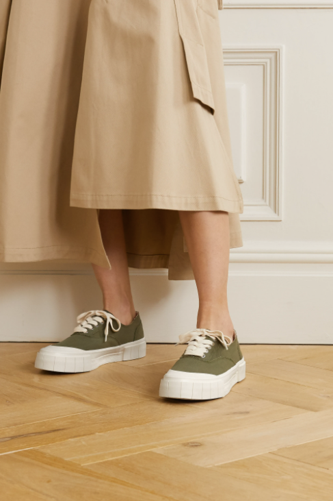 frayed canvas shoes