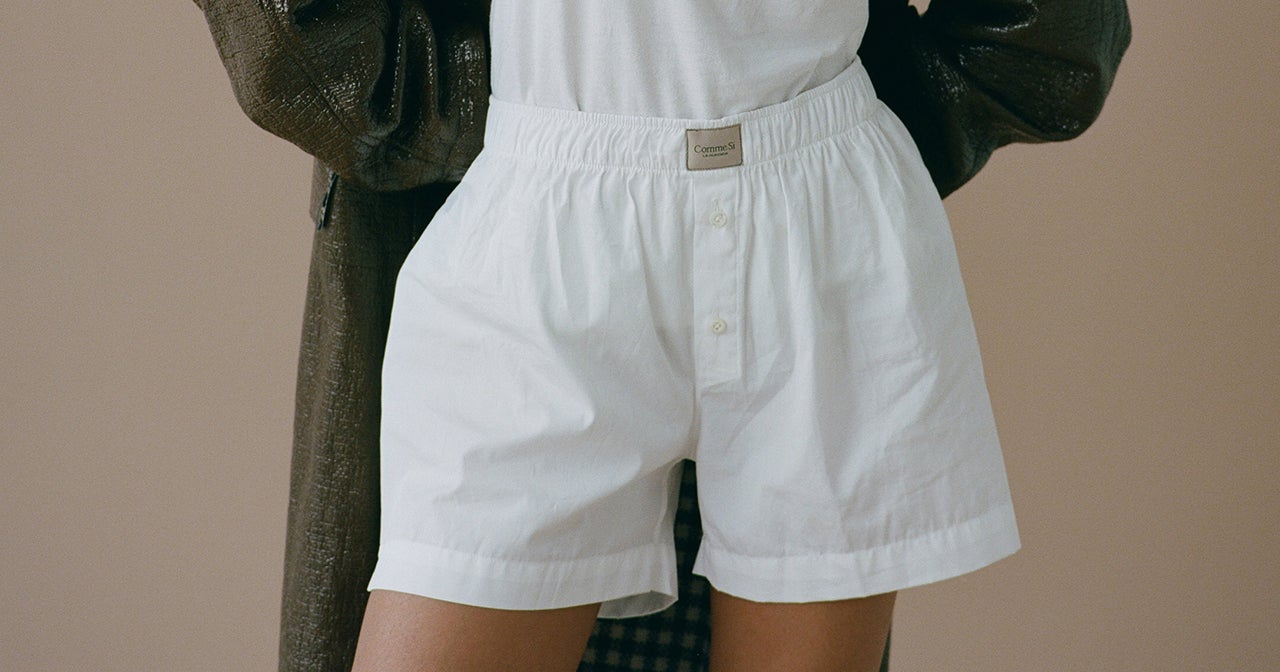 Women's White Boxer Shorts