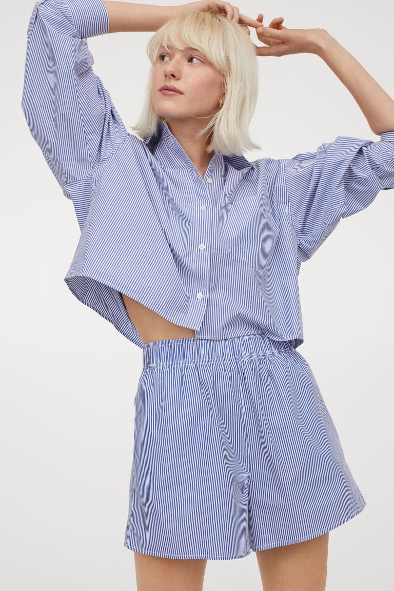 h&m boxy cotton shirt