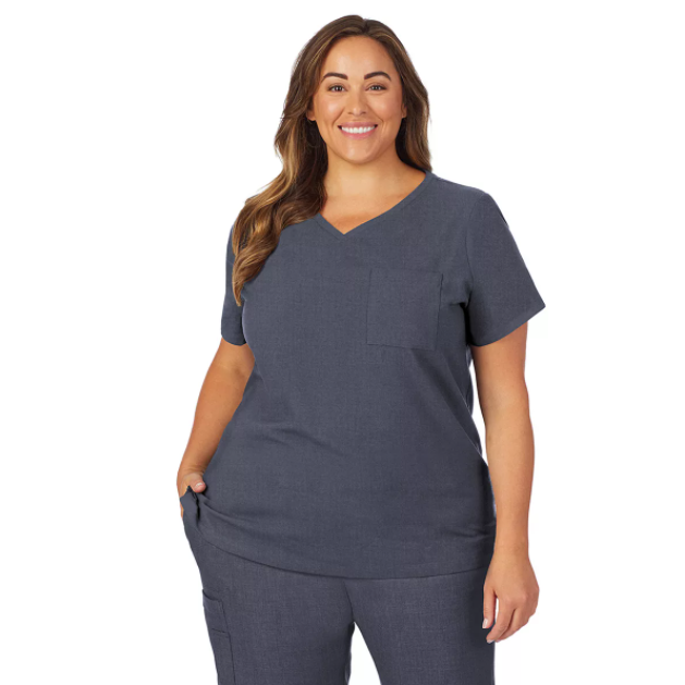 Cuddl Duds + Plus Size Scrubs Classic VNeck Top