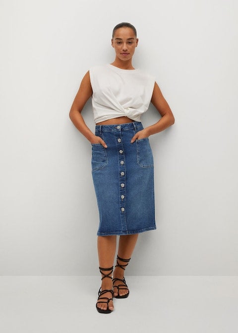 Terra & Sky Women's Plus Size Denim Skirt - Walmart.com