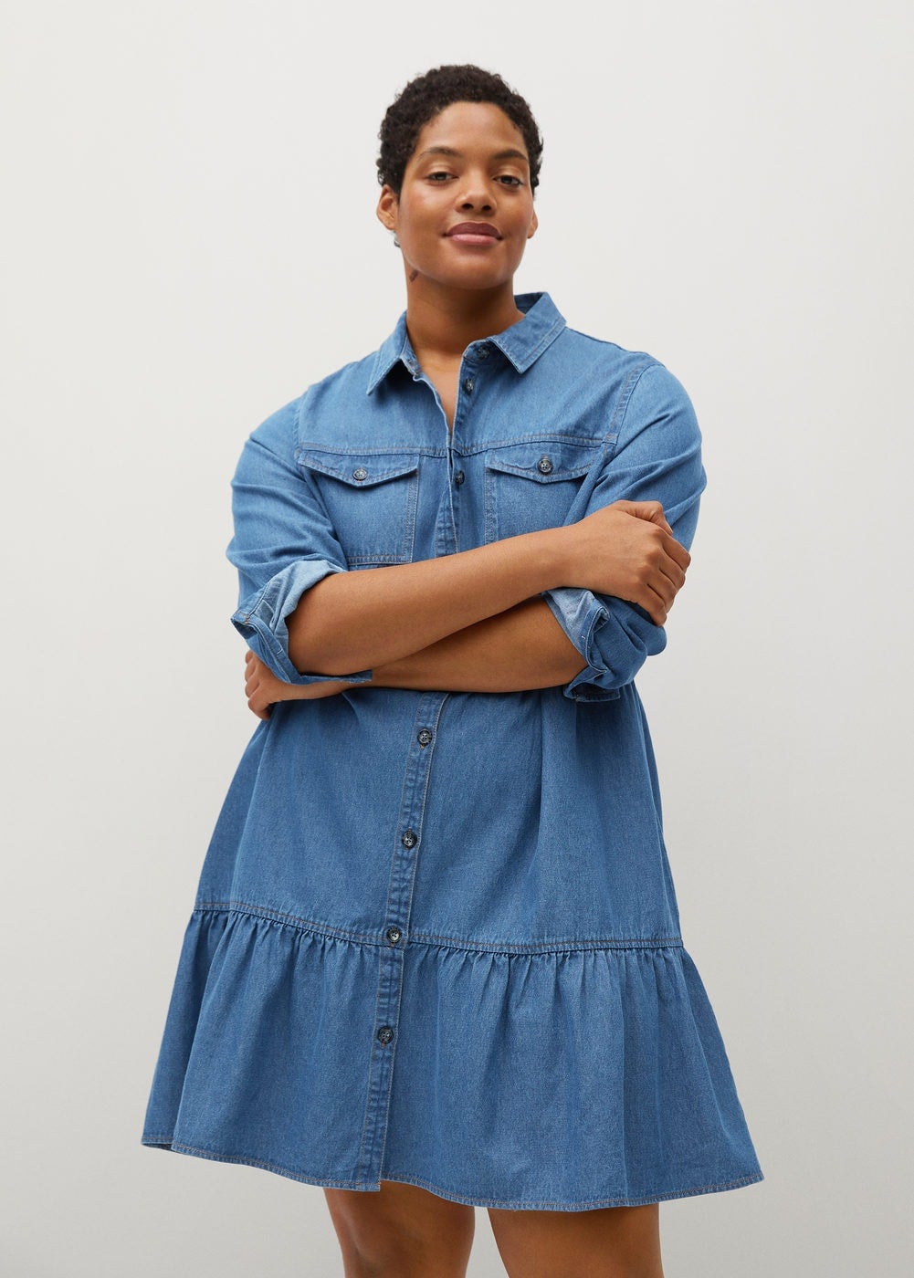 Plus Size Jean Shirt Dress