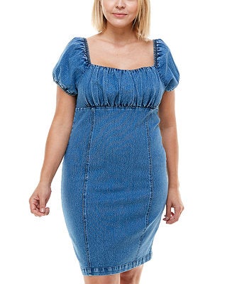 GeeGee Cozy Cuddles Denim Dress Available Small-3X – Mint Consignment &  Boutique