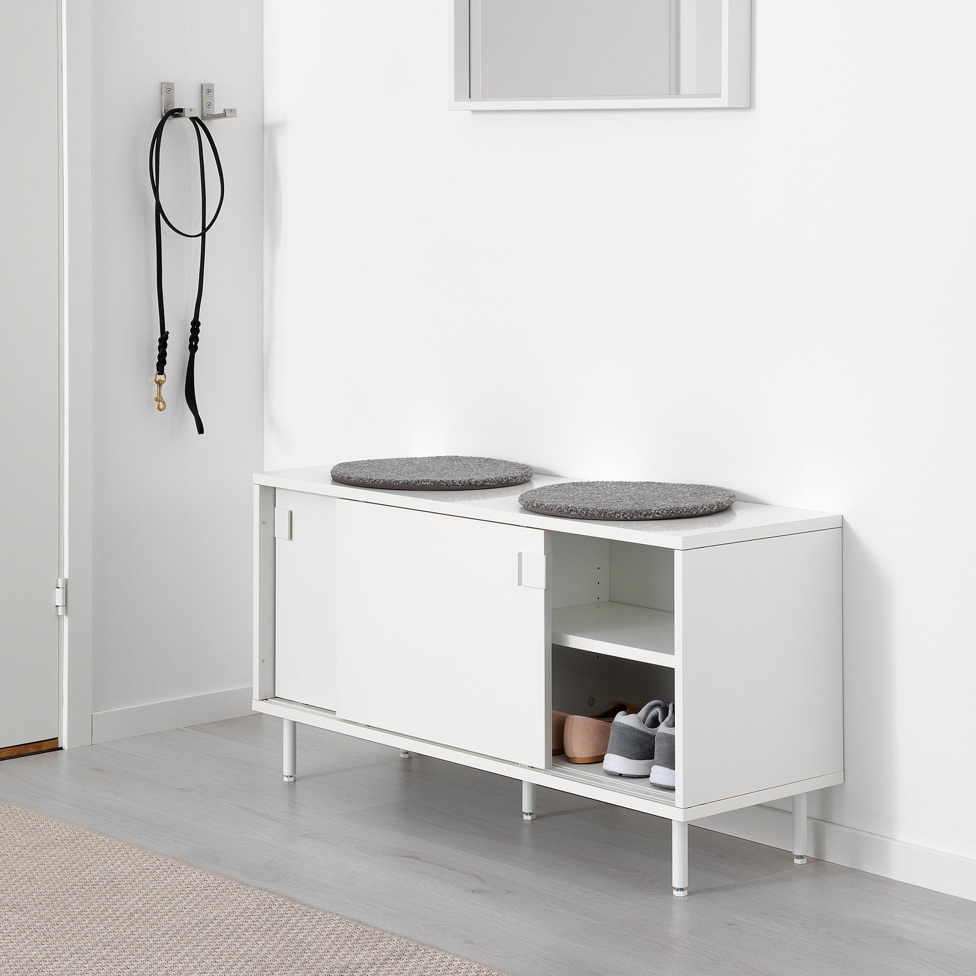 IKEA + MACKAPÄR Bench with storage compartments, white100x51 cm