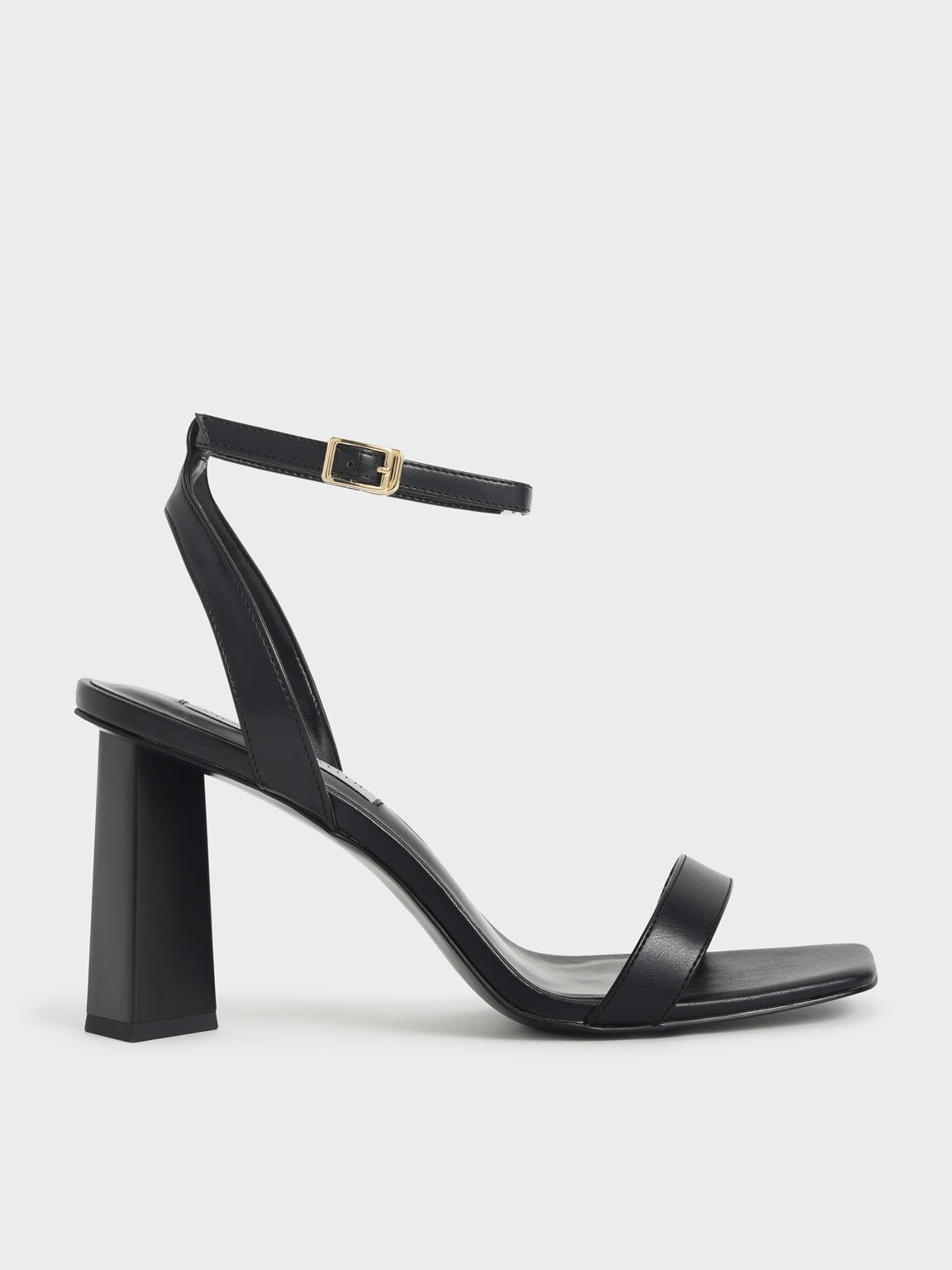 Charles & Keith + Ankle Strap Geometric Heeled Sandals
