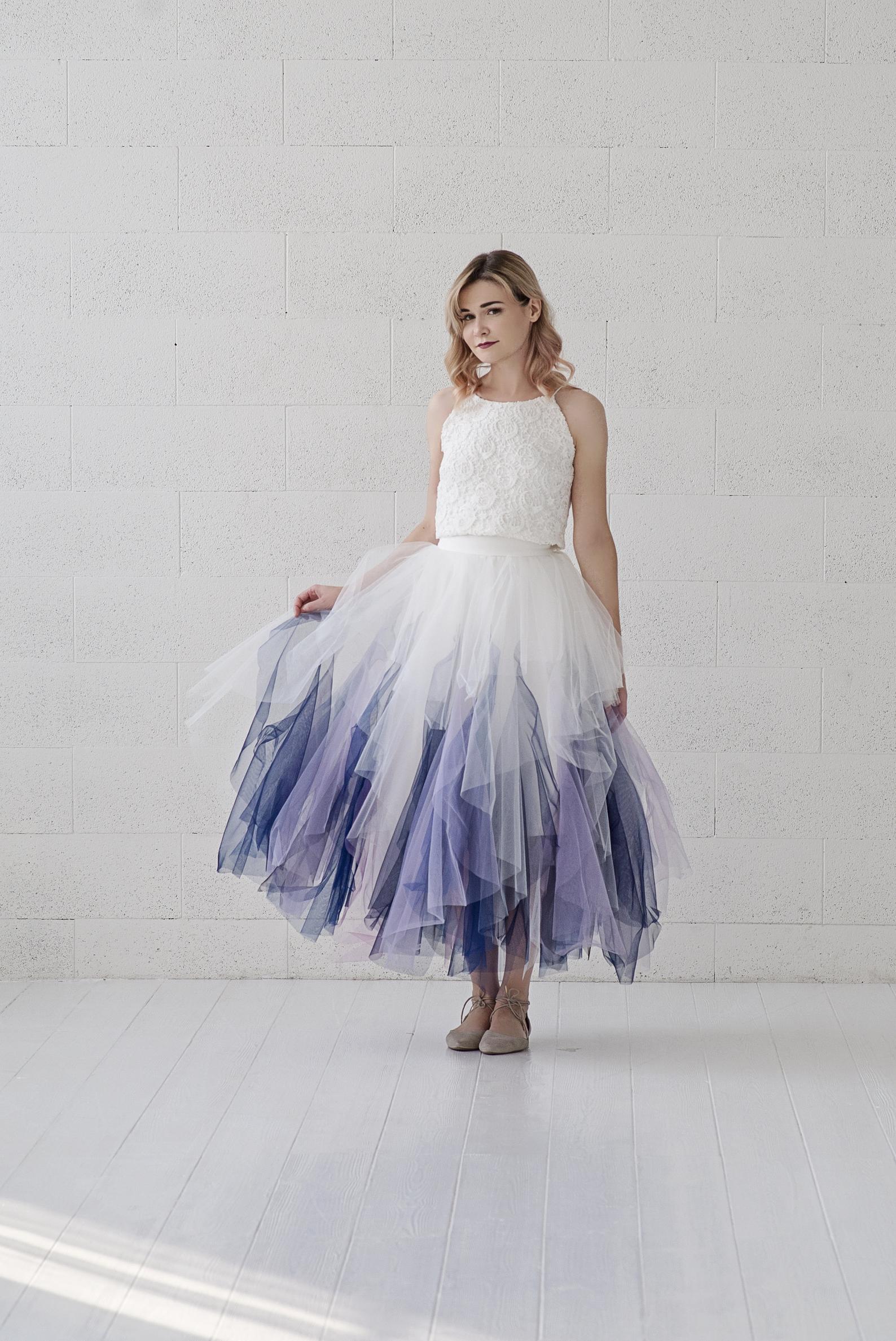 Tea length colored wedding hot sale dresses
