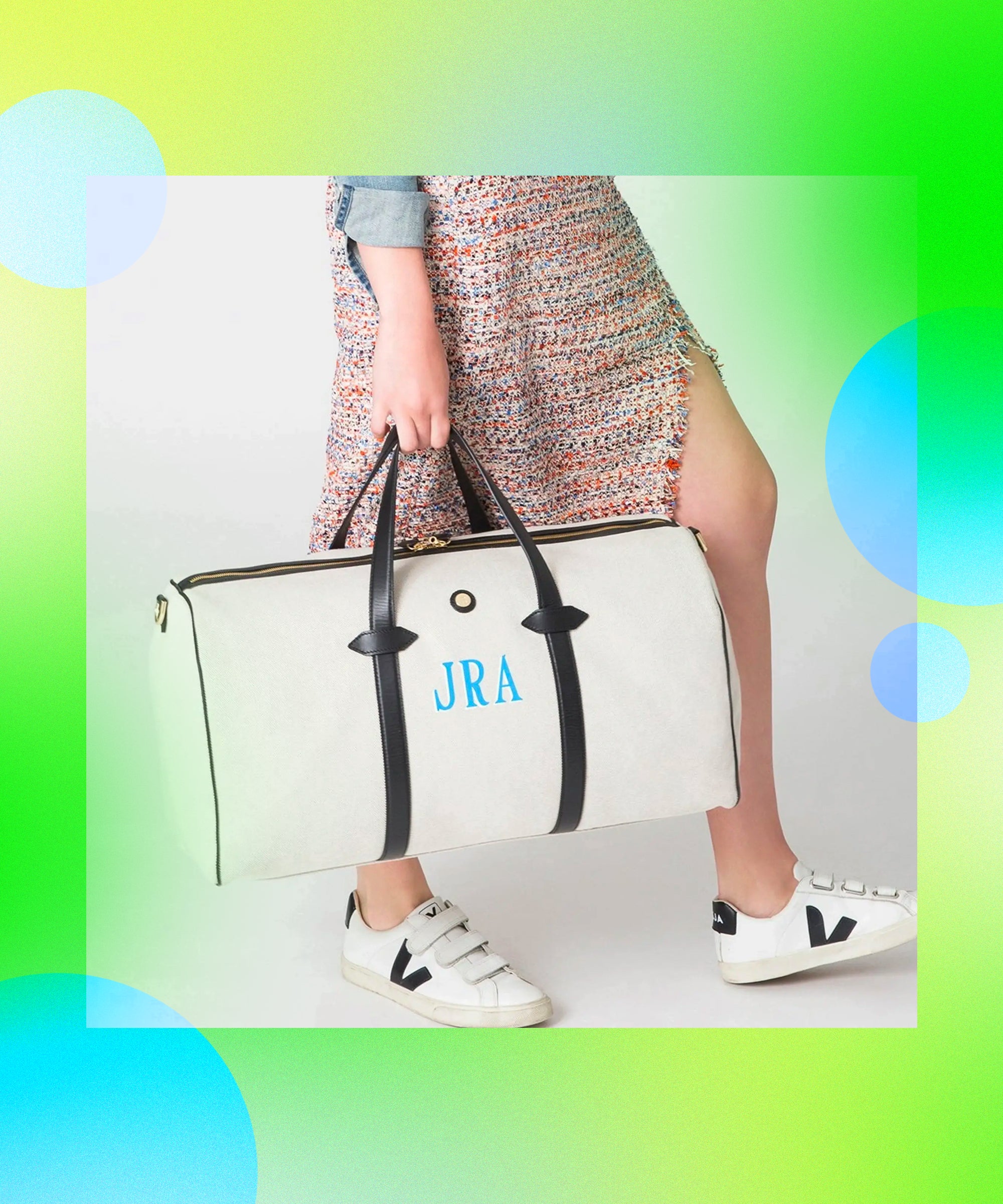 trekker bag in signature canvas with travel patches