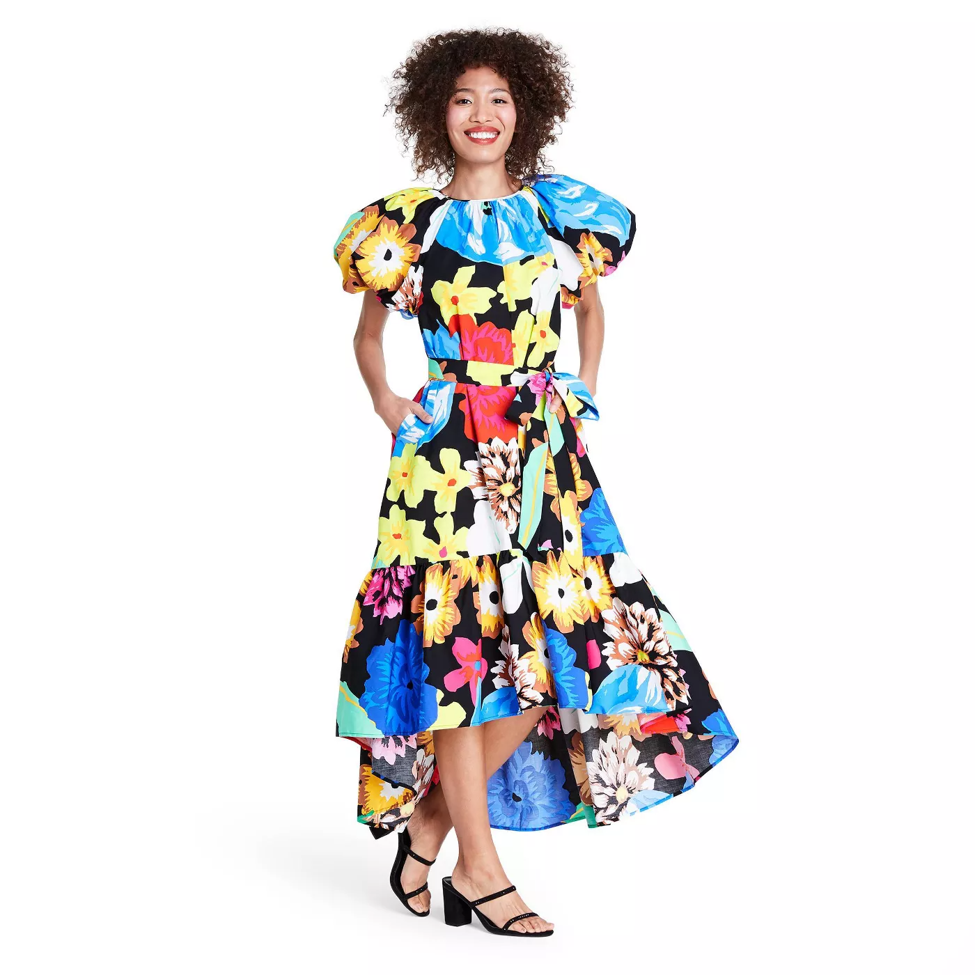 Christopher John Rogers x Target + Floral Puff Sleeve HighLow Dress
